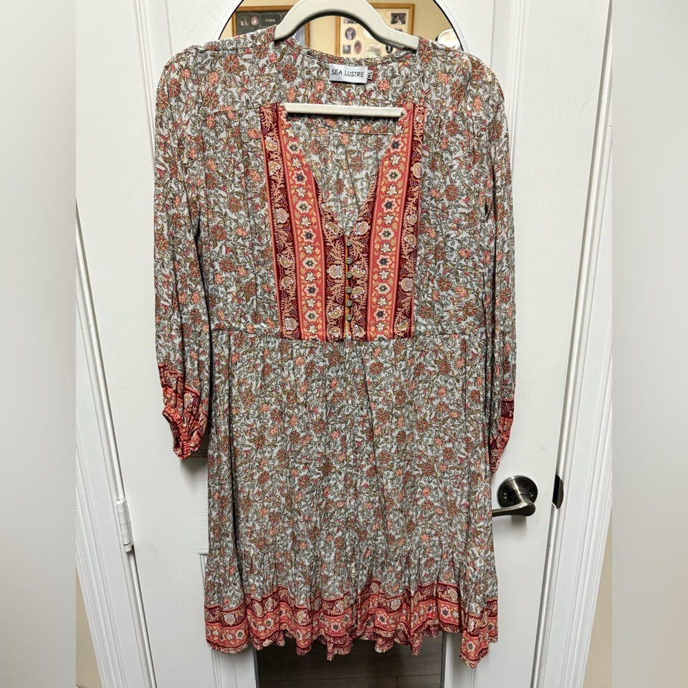 Bohemian Floral Long Sleeve Dress